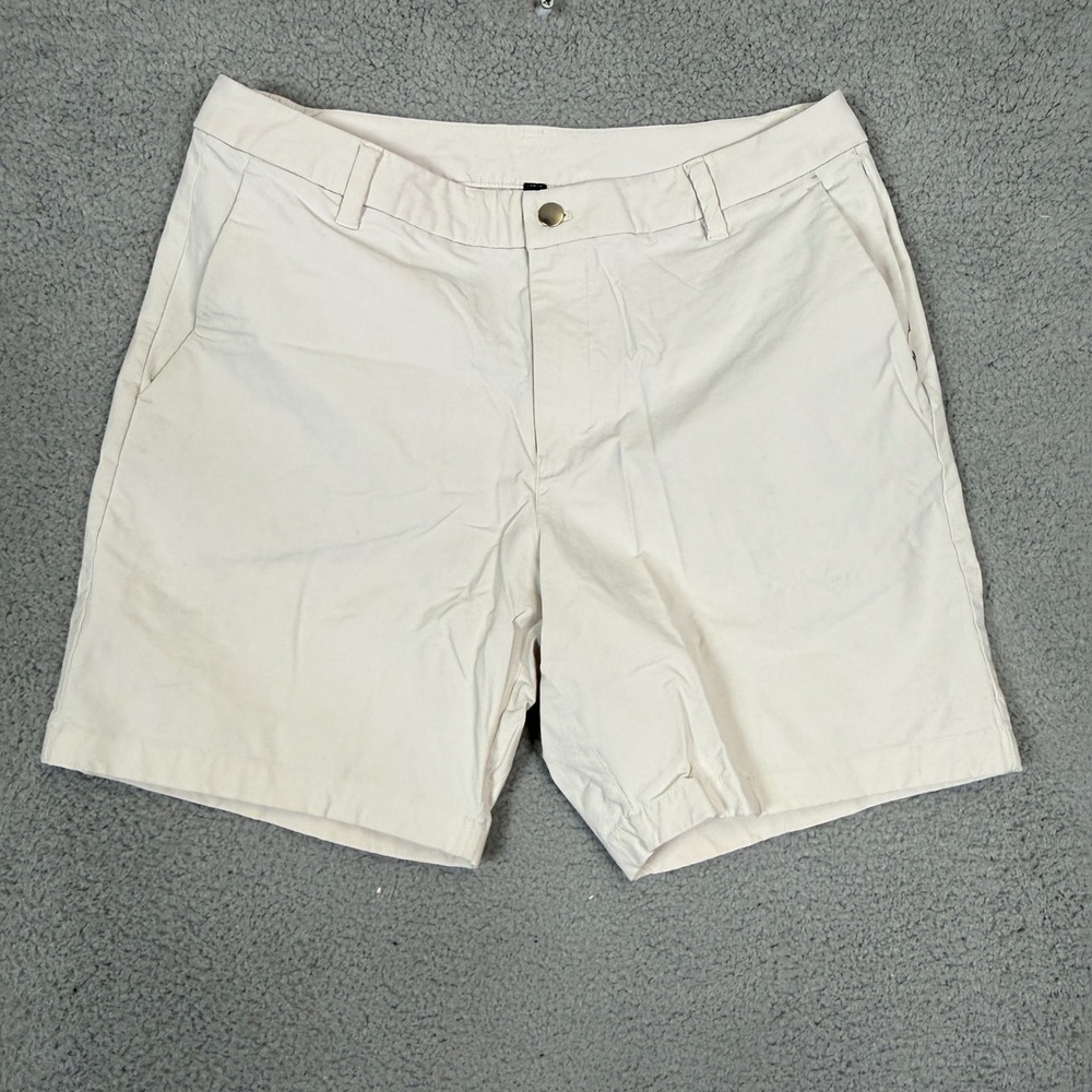 Lululemon Mens Commission Shorts Light Beige Bone Chino Style Stretch Size 34
